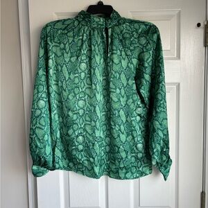 Sugarlips Green Snake Print Blouse